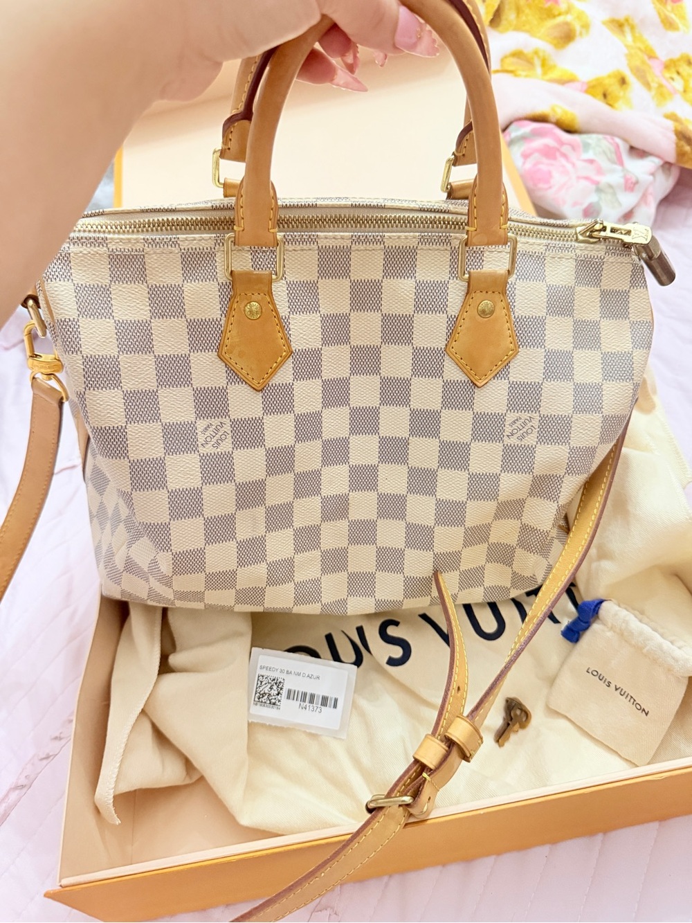Authentic Louis Vuitton Speedy 30 Damier Azur - Picture 7 of 7
